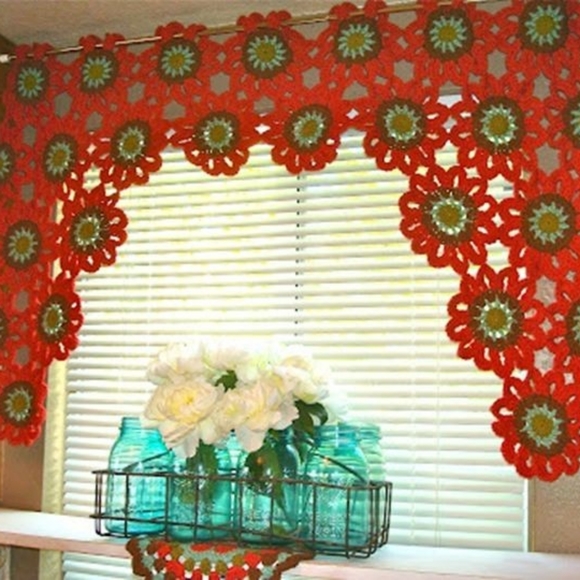 Spring valance, handmade crochet - Picture 6 of 7
